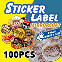 100PCS Sticker label.Sticker produk.Sticker label produk.Sticker mirrorcoat.Sticker balang kuih.Stic
