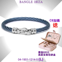 CHARRIOL夏利豪 Bangle Ibiza伊維薩島鉤眼藍鋼索手環-精鋼飾頭L款 C6(04-1901-1214-5)