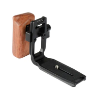 HDRIG ARCA Quick Release L Baseplate With Wooden Handgrip With ARCA-Compatible Clamp (Left Side)