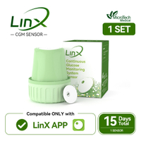 MicroTech LinX CGM 15-Day Continuous Glucose Monitor Real-Time Blood Glucose Monitoring No Finger Pr