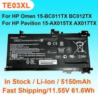 TE03XL Battery For HP Omen 15-BC011TX 15-BC012TX Pavilion 15-AX015TX 15-AX016TX 15-AX017TX Laptop 11.55V 61.6Wh In Stock