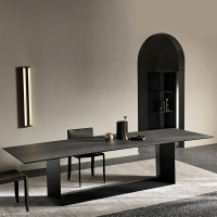 桌子 意大利設計師巖板餐桌長方形別墅家用6人8人北歐飯桌