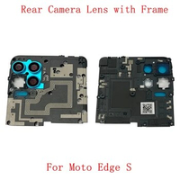 Back Rear Camera Lens Glass with Frame Holder For Motorola Moto Edge S Camera Frame Repair Parts