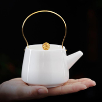 茶壶 德化羊脂玉白瓷日式提梁茶壺陶瓷家用單個泡茶壺高檔功夫茶具單壺