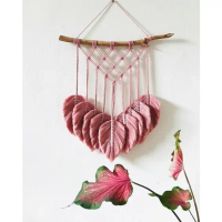 PREMIUM MACRAME MACRAME DAUN HIASAN DINDING MACRAME WALL HANGING HIASAN DINDING TALI KATUN