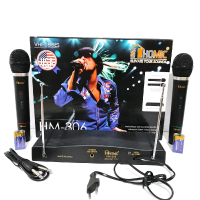 Microphone Wireless Homic HM 306 double mic tanpa kabel Mikrofon