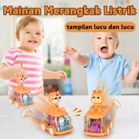 Mobil Roda Gigi Interaktif - Mainan Edukasi Hewan Jerapah & Harimau dengan Suara & Sensor Gerak | St