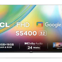 TCL S5400 Smart TV 32 43 inches | Full HD Google TV | Dolby Audio | HDR 10 | Metallic Bezel-less | 1.5G RAM + 16G ROM