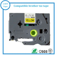 Brother tape 6mm black on yellow tze611 tze-611 for brother label printer