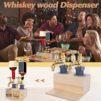 Liquor Alcohol Whiskey Wood Dispenser Whisky Bottle Rack And Liquor Dispenser 1-3 Head For Home Bar For All Wine Lovers Gift