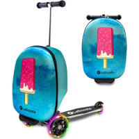 Scooter Suitcase, Foldable Scooter Luggage For Kids - Lightweight Kids Ride on Luggage Scooter with Wheels
