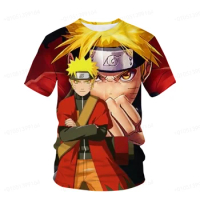 Summer Naruto T-shirt Children's Street Wear Round Neck Short Sleeve 3D T-shirt Top Funny Cartoon Men Naruto Kakashi T-shirt