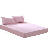 【LAMINA】條紋粉 綠能涼感紗抗菌針織枕套床包組(雙人)