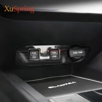 Car Front Rear USB Control Dashboard Center Charge Panel Trim Stickers Cover Garnish for Hyundai Elantra Avante i30 2021 2022