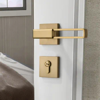 Light Luxury Zinc Alloy Mute Safety Door Locks Household Hotel Door Handle Lock Hardware Accessories Kitchen Mechanical Lockset