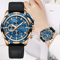 LIGE Fashion Silicone Watch For Women Top Brand Quartz Chronograph Watch Ladies Casual Sport Waterproof Watches Relogio Feminino