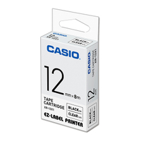 CASIO 卡西歐 XR-12X1 12mm 透明底黑字 標誌帶/標籤帶