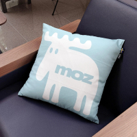 【moz】moz瑞典 北歐風雙面抱枕套 45cm(經典LOGO-天空藍)