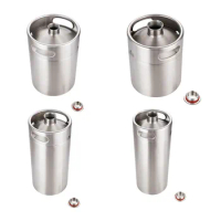 304 Stainless Steel Mini Beer Keg Growler Canteen 2L/3.6L/4L/5L Craft Beer Dispenser Homebrew Wine Outdoor Picnic Camp Hiking