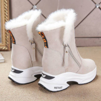 【免運】可開發票 雪地靴女款冬季新款短靴防滑加絨加厚底內增高保暖棉鞋女