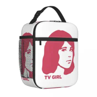 TV Girl Pink Dream Girl Logo Thermal Insulated Lunch Bag for Travel Rock Music Band Portable Food Bag Cooler Thermal Lunch Boxes