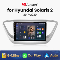 Junsun V1 AI Voice Wireless CarPlay Android Auto Radio For Hyundai Solaris 2 2017 - 2020 4G Car Multimedia GPS 2din autoradio