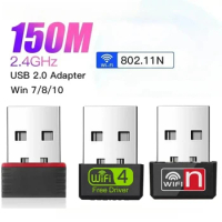 Wireless Mini USB Adapter 150Mbps WiFi Network Card USB2.0 Receiver Dongle Network Card For Desktop Laptop Windows7 8 10