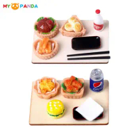 1:12 Dollhouse Miniature Food Chinese Western Breakfast With Tray Set Mini Dolls Kitchen Tableware Food Toys Model Accessories