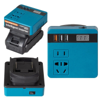 อินเวอร์เตอร์พกพาไร้สายขนาดเล็ก 120 วัตต์ พร้อมพอร์ต USB 3 พอร์ต DC 18V ถึง DC 220V สำหรับแบตเตอรี่ 