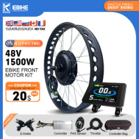 Ebike Conversion Kit 1500W 48V Fat Tire Front Hub Motor Wheel Snow Bike Brushless Motor for Electric Bicycle Conversion Kit