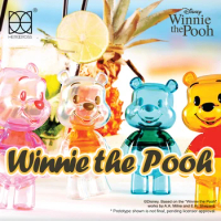 Herocross Disney Winnie The Pooh Series Genuine Movable Ornaments Anime Figure Transparent Collection Model Toys Dolls Kids Gift