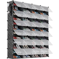 12 Tier Shoe Cabinet Stackable Organize Shoe Storage 96 Pairs Expandable Space Saver Rack Organizer Closet Entryway Hallway Home