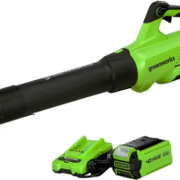 Greenworks 40V (120 MPH / 500 CFM / 75+ Compatible Tools) Cordless Axial Leaf Blower, 2.5Ah Battery and Charger Included