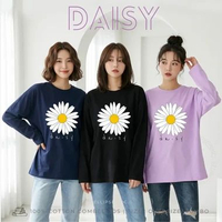 ELLIPSESINC Kaos Oversize Wanita Lengan Panjang Daisy PANJANG OVERSIZE Lilac