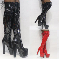 Boot đùi cao gót 17cm màu đỏ, màu đen đi diễn cho ca sĩ, dancer BNCC5