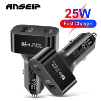 ANSEIP USB C Car Charger 25W PD Type c Charge Adapter Quick Charge 3.0 Fast Charging For iPhone 14 13 iPad Xiaomi Huawei Samsung