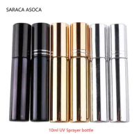 10ml Electroplating UV Glass Spray Perfume Bottles Empty Cosmetics Refillable Bottle with cut Line style 100PCS/LOT
