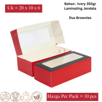 Promo!! Box Kardus Kue / roti / serbaguna 20x10x6 berkualitas - laminating dof - Red
