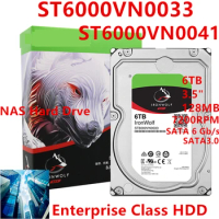 New Original HDD For Seagate IronWolf 6TB 3.5" SATA 128MB 7.2K For Internal HDD For Enterprise HDD For ST6000VN0033 ST6000VN0041