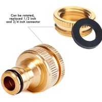Durable Newest 2022 Water Pipe Connector Fitting Adaptor 3/4in Brass 1/2in 1PC G3/4 To G1/2 Gold HOSE Tap Faucet
