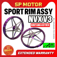 YAMAHA NVX V3 NVX155 V3 SPORT RIM SET ASSY 160/160-17 ASTRIX HITAM CHROME UNGU MERAH AJI RACING