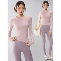 Elegant Pilates Fitness Top for Women, Slim-Fit, Breathable, Quick-Dry, Professional Training Yoga O