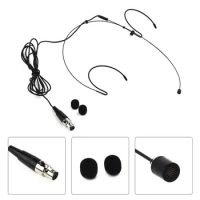 Double Earhook Headset Mic Headworn Microphone 4-pin XLR Connector For SHURE Wireless Microphones