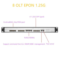 EPON OLT ONU PX20+ 8 PON port OLT GEPON 4 SFP 1.25G/10G SC WEB Router/Switch multimode management Open software 8 PON port