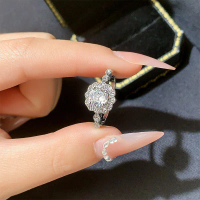 Camellia Shines Like a Galaxy Wedding Ring Series, 18K Gold Plated with Brilliant 3A Zircon, INS Ver