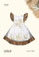 TWO MIX Two Mix - Dress Anak Pesta Perempuan - Gaun Anak Satin Dress 1-12 Tahun Y896 Cokelat