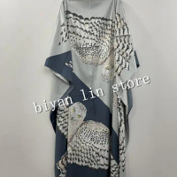 Kuwait exclusive Real Silk Dress Length:130cm Bust:130cm 2020 New Fashion Print Dashiki Women Long Dress/gown Kaftan silk dress