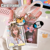 Fashion Acrylic Card Holder with Key Chain Beautiful Transparent Acrylic Card Case ID/IC Card Transportation Card Holder