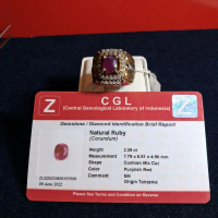 Ruby No Heat Natural Ruby Corundum 2.39 ct Cushion Mix Cut Purplish Red Origin Tanzania ZLS202206091