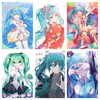 80x100cm Oil Painting By Numbers Kits Anime Idol Singer Miku Pictures Paint By Numbers on Canvas for Adults Home Decor